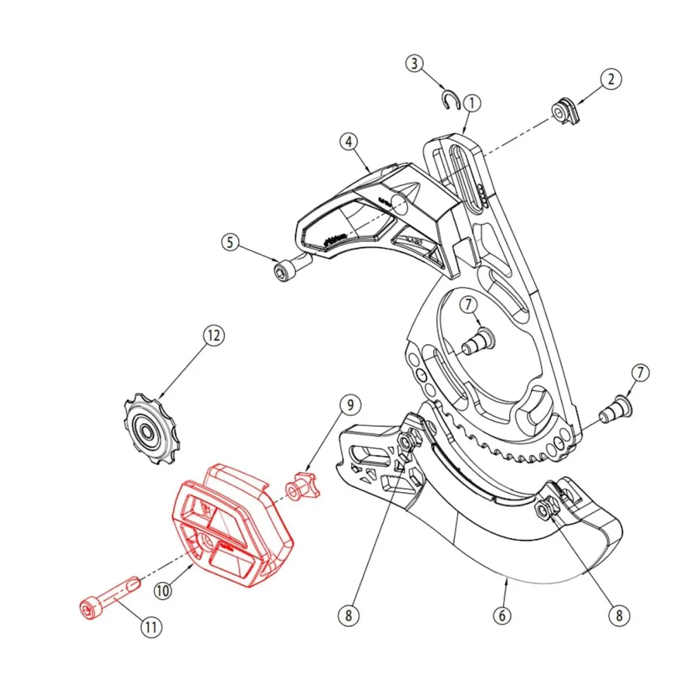 Prowadnica dolna do łńcucha E-THIRTEEN LG1+/LS1+ biał #SLDR.LG1+LWR.W