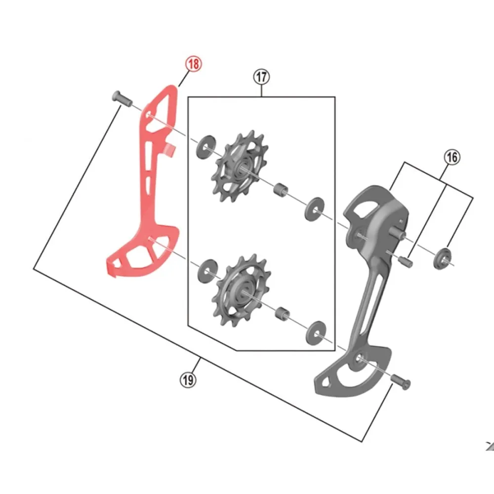 Długa klatka do przerzutki tylnej SHIMANO SLX RD-M7120 SGS