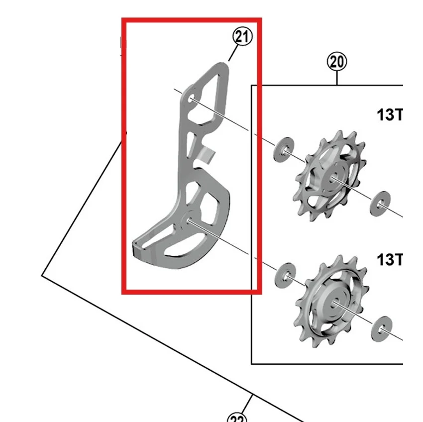 Wewnętrzny koszyk przerzutki tylnej SHIMANO GS RD-M8100/RX822