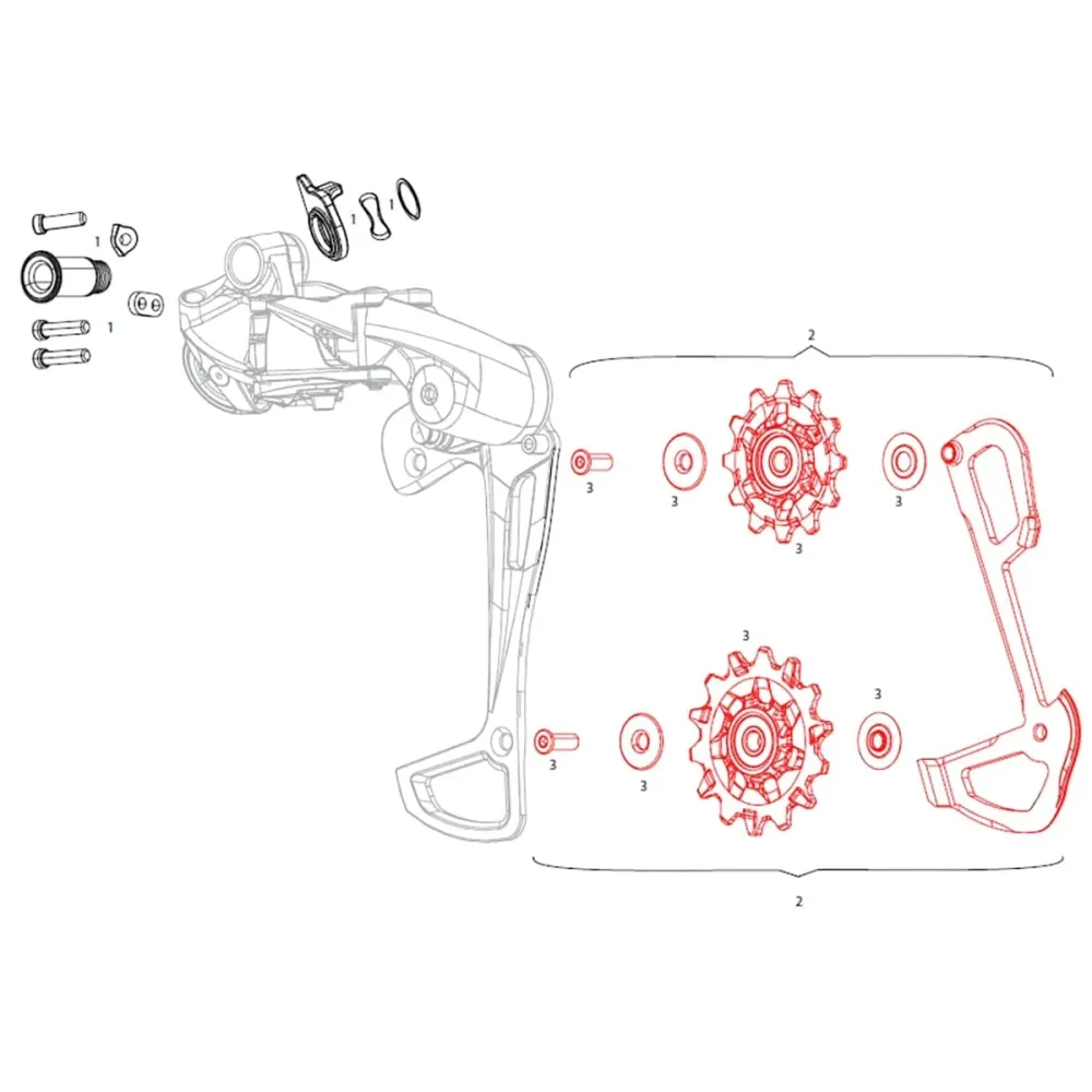 Złącze wewnętrzne + rolki SRAM EAGLE 12V GX