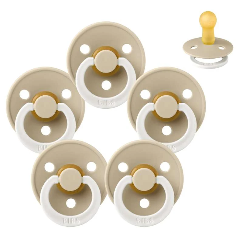 Smoczek Bibs Okrągły Colour - Sampak - 5 szt. - roz. 2 - GLOW - Wanilia