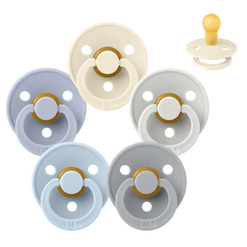 Smoczek Bibs Okrągły Colour - Sampak - 5 szt. - roz. 1 - Miękki i transparent