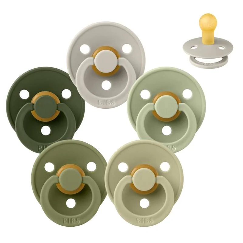 Smoczek Bibs Okrągły Colour - Sampak - 5 szt. - roz. 1 - Miękka mchy