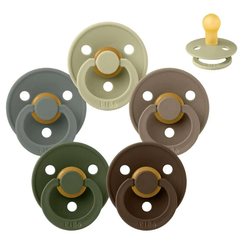 Smoczek Bibs Okrągły Colour - Sampak - 5 szt. - roz. 1 - Leśna podłoga