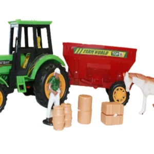 TRAKTOR Z PRZYCZPĄ FIGURKI ZWIERZĘTA 30CM E1442 EMAJ