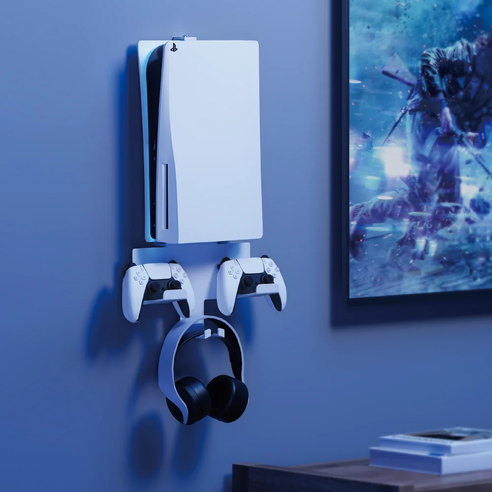 Wolff Mount PS5 Uchwyt – Uchwyt ścienny do PlayStation 5 i kontrolerów – Czarny