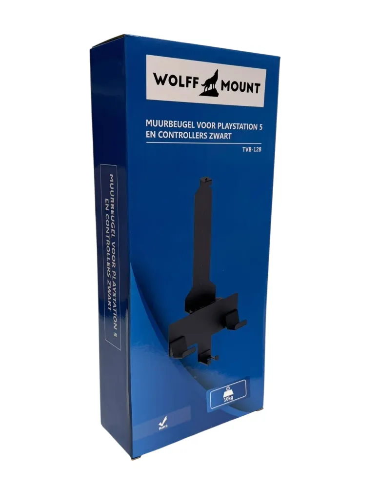 Wolff Mount PS5 Uchwyt – Uchwyt ścienny do PlayStation 5 i kontrolerów – Czarny
