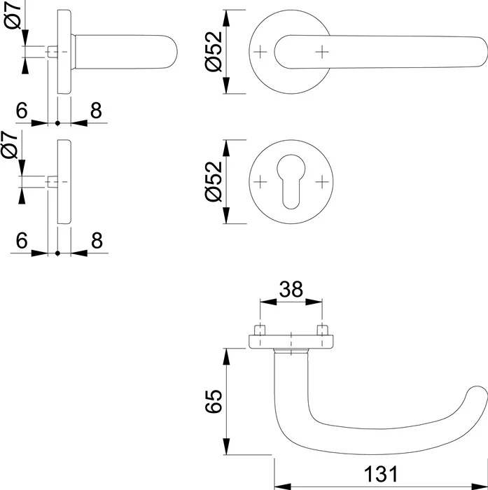 Zestaw rozetek HOPPE San Francisco E1301Z/42KV/42KVS Stal nierdzewna F69 ( 3000202018 )