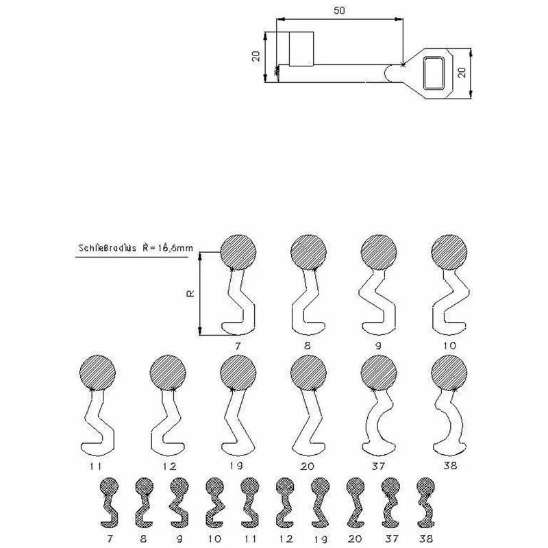 SSF buntbart key lock number 8 ( 3000252000 )